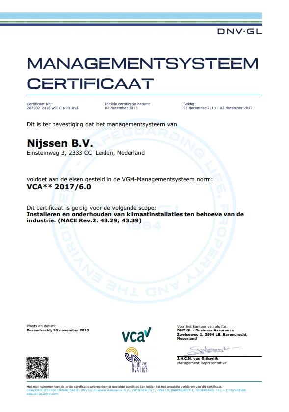 1911 Nijssen VCA certificaat
